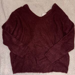 Cozy twist back sweater